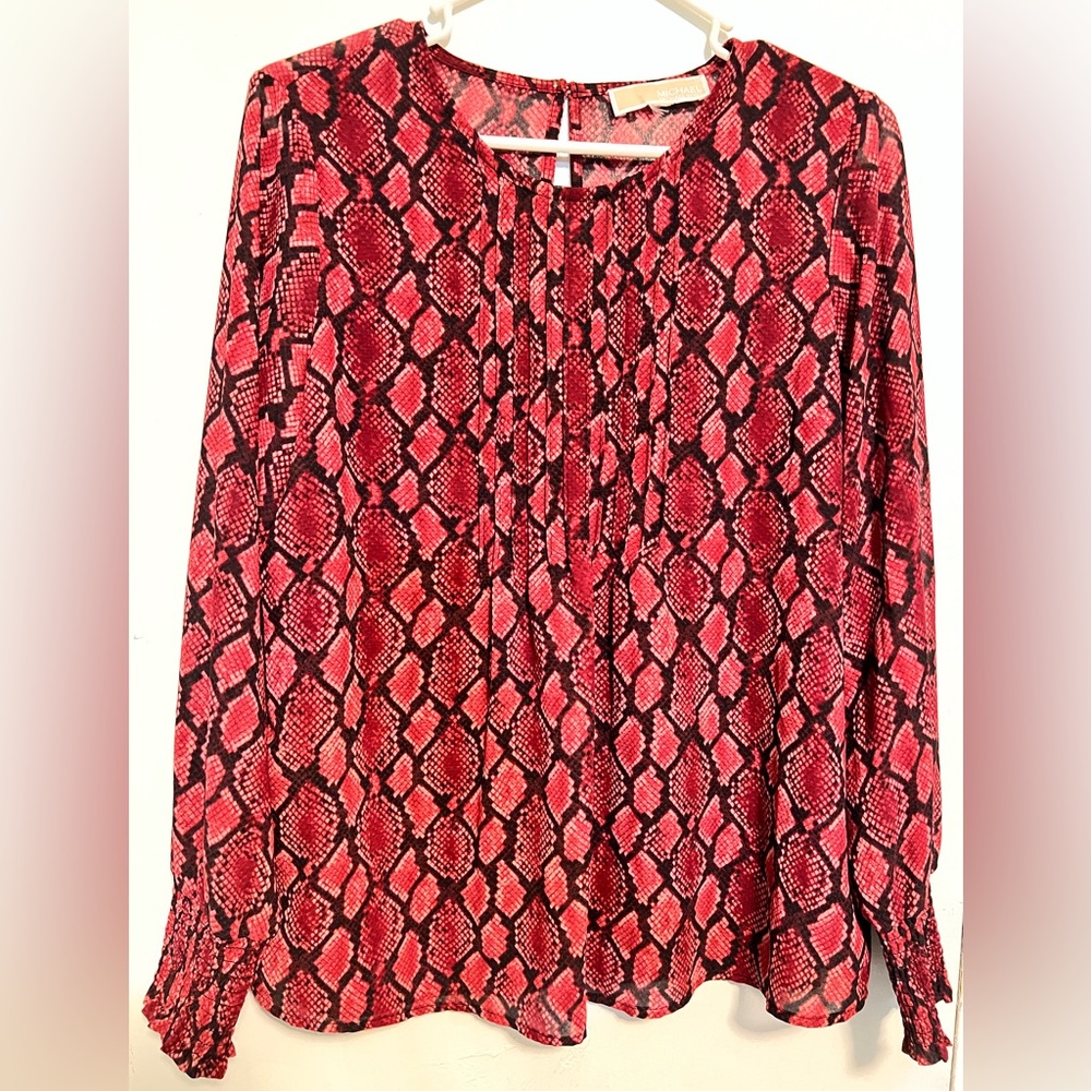 Michael Kors Red Snake Print Blouse